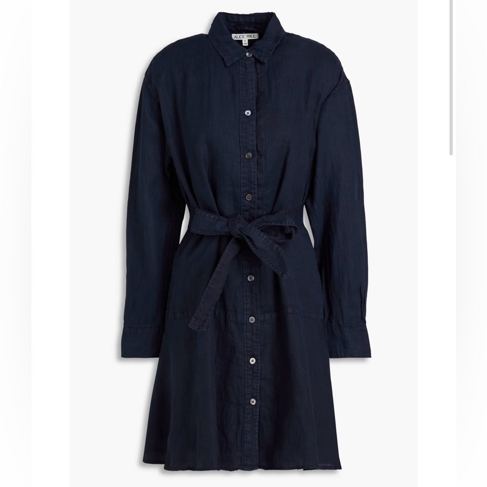 Alex Mill Navy Linen Mini Dress